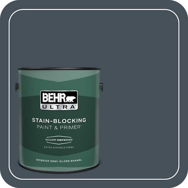 BEHR ULTRA 1 gal. #PPF-48 Evening Storm Extra Durable Semi-Gloss Enamel Interior Paint & Primer