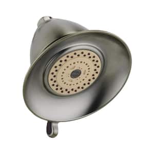 Victorian 3-Spray Patterns 2.50 GPM 5.71 in. Wall Mount Fixed Shower Head in Stainless