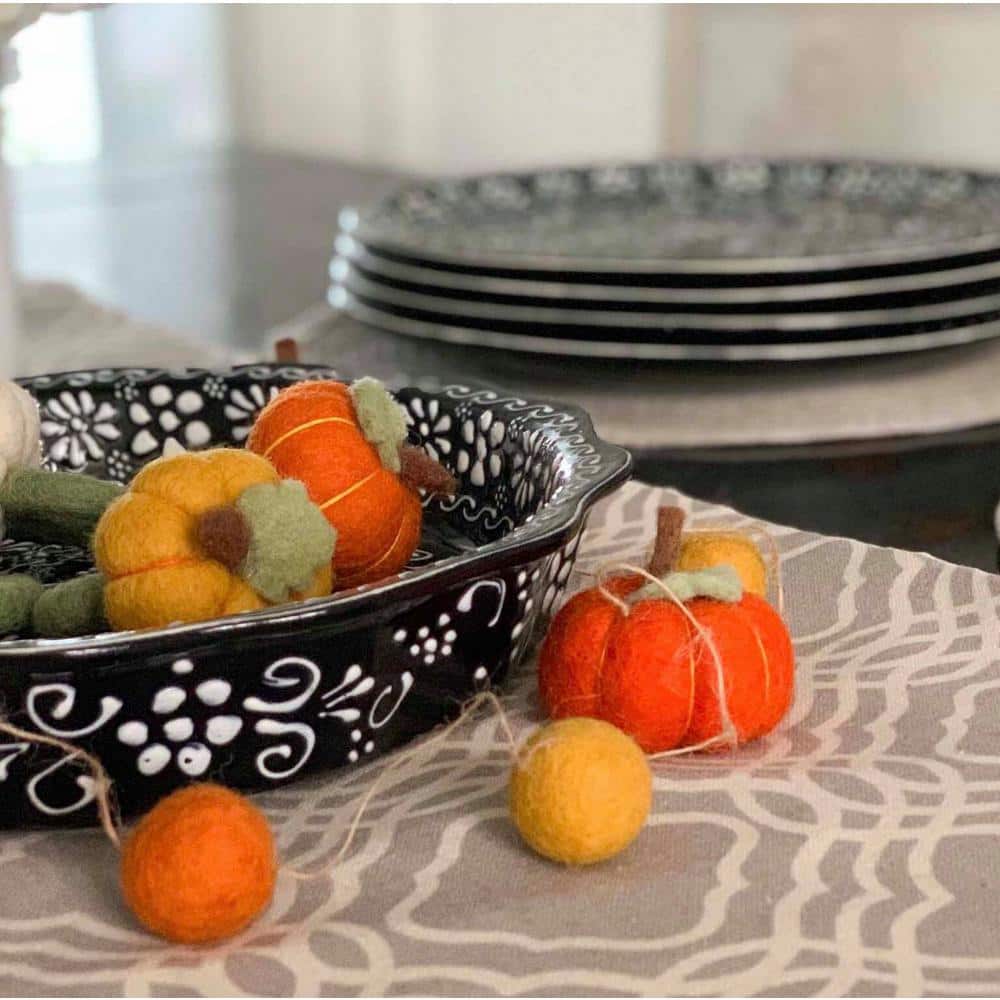Handcrafted Colorful Felt Pumpkin Garland for Fall Decor