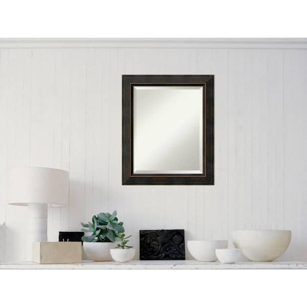 Amanti Art Medium Rectangle Espresso Bronze Casual Mirror (24.5 in. H x 20.5 in. W)