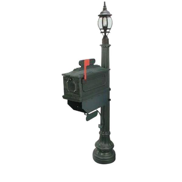 Postal Products Unlimited 1812 Beaumont 72 in. Plastic Green Mailbox with Lantern Post