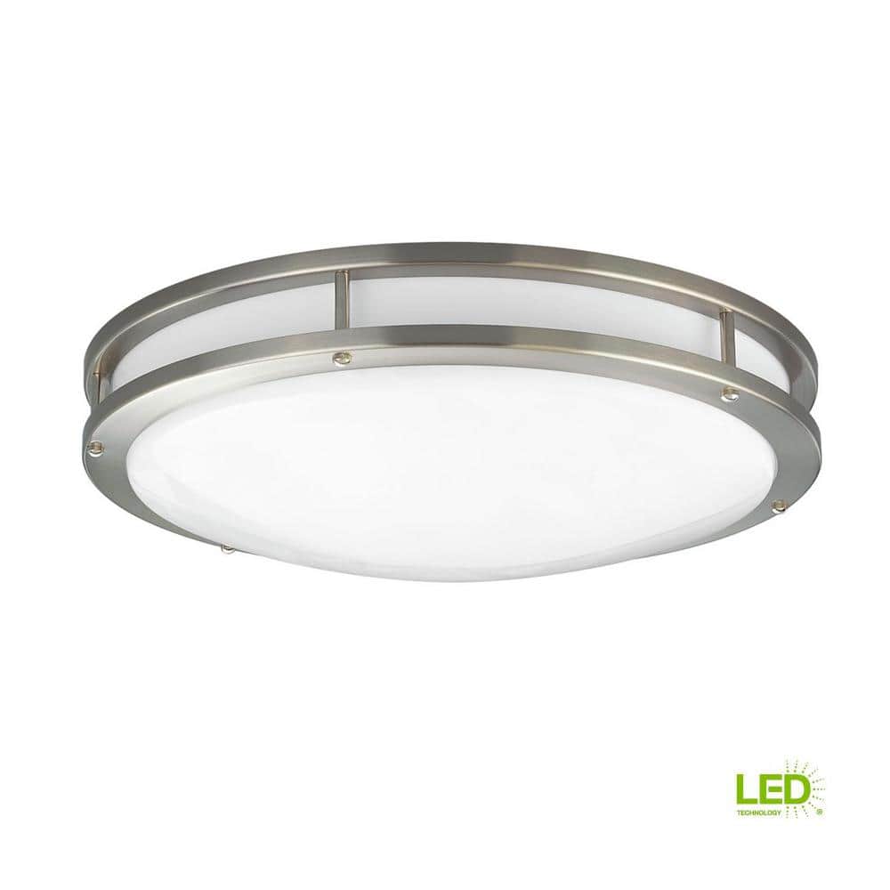 Brushed Nickel 18'' LED Flush Mount Ceiling Light with White Diffuser