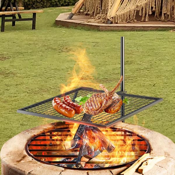 Folding Campfire Grill Grate and Griddle,Stainless Steel Camp Fire Coo