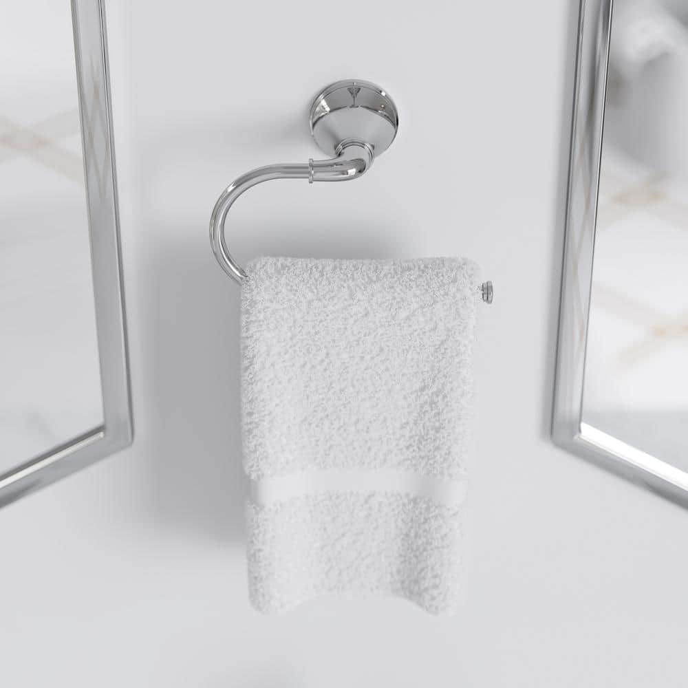 Polished Chrome Wall Mounted Open Towel Ring