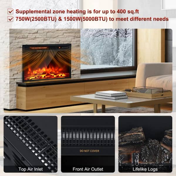 Clihome 18 in. 750W/1500W Freestanding and Recessed Electric