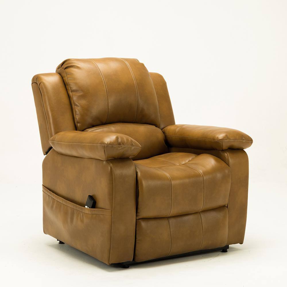 Quality Components Plus Spence Camel Faux Leather Lift Chair 8072 55 The Home Depot