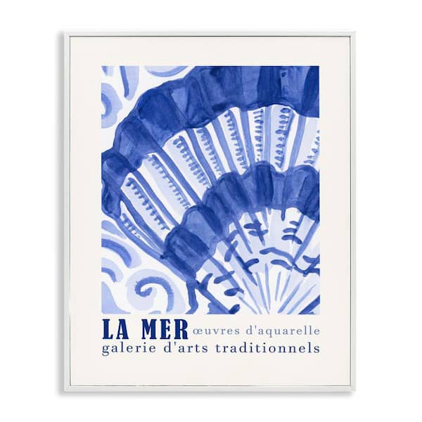 Stupell Industries Nautical Shell Gallery Show by June Erica Vess White Framed Coastal Giclee Art Print 30 in. x 24 in.