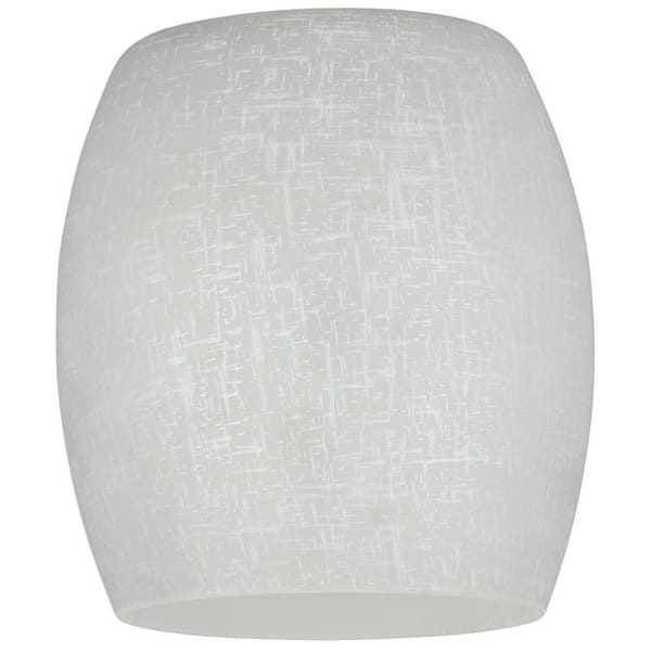Westinghouse 5-5/16 in. Hand-Blown White Linen Barrel Shade with 2-1/4 in. Fitter and 4-15/16 in. Width