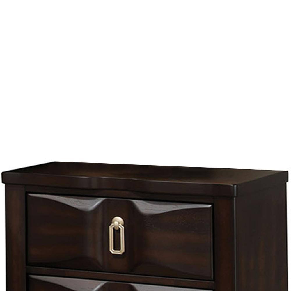 Lancaster Espresso Transitional 2-Drawer Nightstand