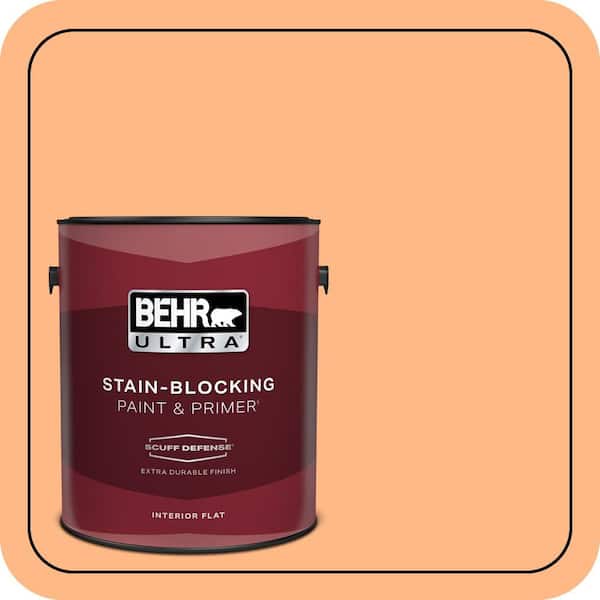 BEHR ULTRA 1 gal. #250B-4 Coral Gold Extra Durable Flat Interior Paint & Primer