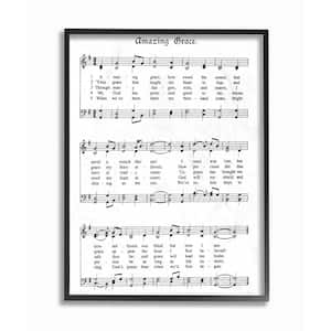 11 in. x 14 in. "Amazing Grace Vintage Sheet Music" by Lettered and Lined Wood Framed Wall Art