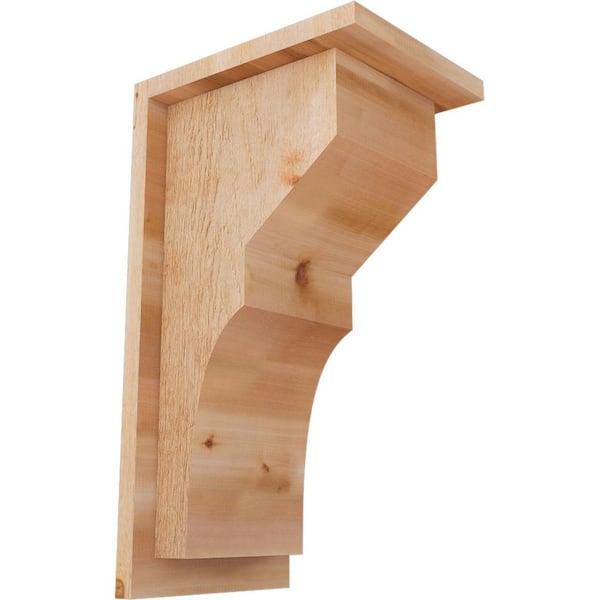 Ekena Millwork 8 in. x 10 in. x 18 in. Monterey Rough Sawn Western Red Cedar Corbel with Backplate