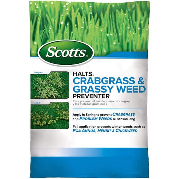 Scotts 10.06 lbs. 5,000 sq. ft. Halts Crabgrass & Grassy Weed Preventer for Dry Lawns
