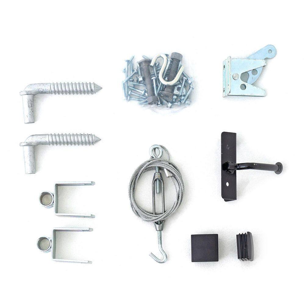 Adjustable Black Steel Anti-Sag Fence Gate Kit