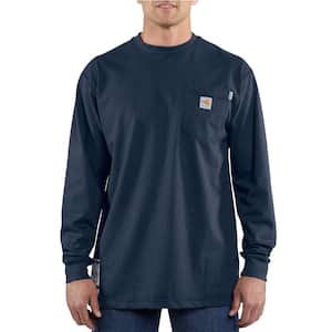 Men's Regular Large Dark Navy FR Force Cotton Long Sleeve T-Shirt