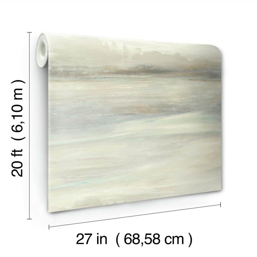 Natural Blue and Beige Scenic Peel and Stick Wallpaper