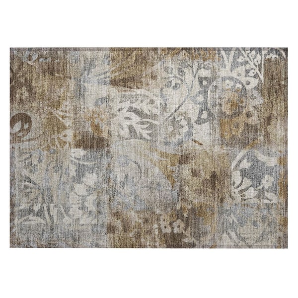 Chantille Machine Washable Indoor/Outdoor Abstract ACN2915 Chocolate 2 ft. x 3 ft. Accent Rug