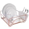 Oumilen Rose Gold Aluminum Dish Rack, Counter Rustproof Dish Storage with  Cutlery Holder, Removable Drainer Tray HT-RKD23-24 - The Home Depot