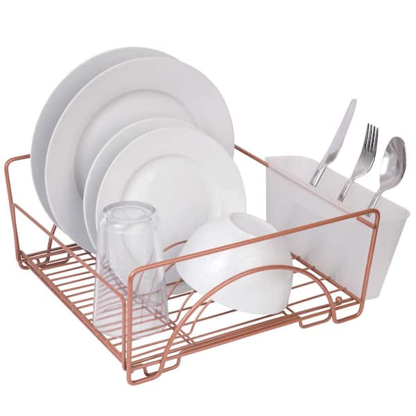 Smart Design Expandable Dish Drainer Rack - Rose Gold - 13.5 x