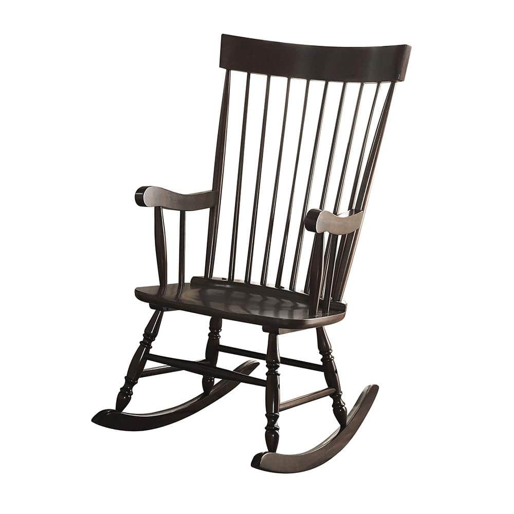 Arlo 45" Black Wooden Rocking Chair with Arms