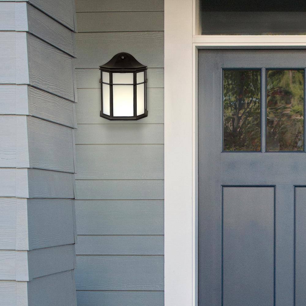Black Bronze Outdoor LED Wall Sconce with Dusk to Dawn Sensor