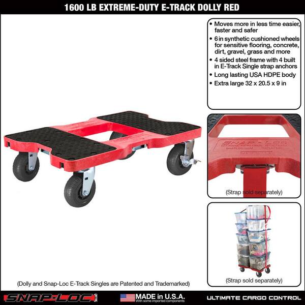 SNAP-LOC 1600 lbs. Capacity Extreme Duty E-Track Dolly SL1600D6R