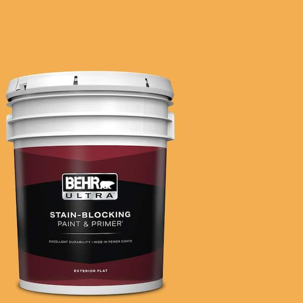 BEHR ULTRA 5 gal. #290B-6 Squash Flat Exterior Paint & Primer