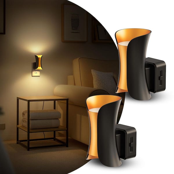 YANSUN 1-Light Dimmable LED Night Lights Plug into Wall-0-100LM, 3000K Soft White, with Dusk to Dawn Sensor(2-Pack)