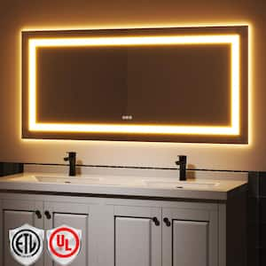 28 in. W x 60 in. H Rectangle Wall-mounted Full-length Mirror, LED Light Dresser Mirror Full Body Mirror