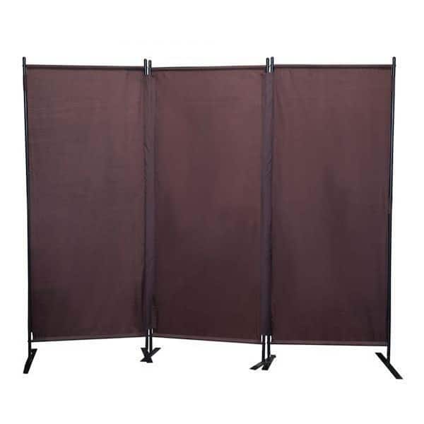 Unbranded 3-Panel Folding Privacy Screen w/Metal Standing, Portable Wall Partition 6 ft. Modern Room Divider