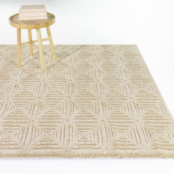 Bolsena Beige 7 ft. 10 in. x 10 ft. Diamond Stripe Area Rug
