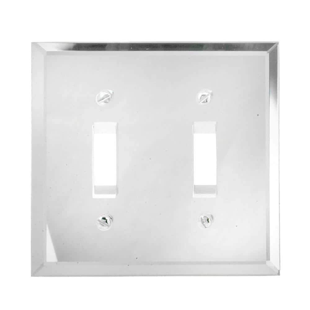 Amerelle Clear Acrylic 2-Gang Beveled Toggle Wall Plate
