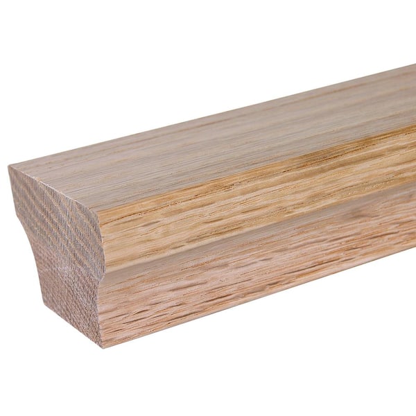 Stair Parts 6084 16 ft. Unfinished Red Oak Solid Top Modern Craftsman Handrail