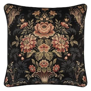 Chantelle Black Polyester 20 in. Square Decorative Throw Pillow 20 x 20 in.