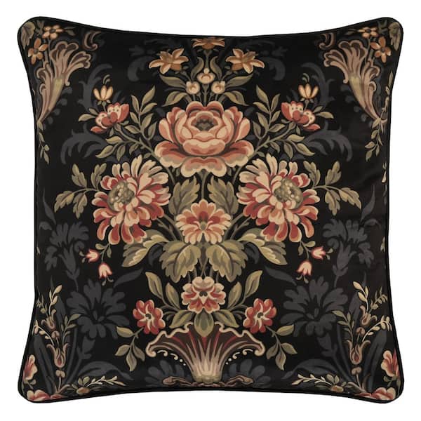Unbranded Chantelle Black Polyester 20 in. Square Decorative Throw Pillow 20 x 20 in.