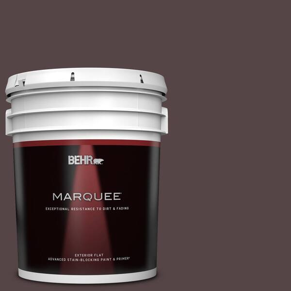 BEHR MARQUEE 5 gal. #PPU1-01 Folklore Flat Exterior Paint & Primer