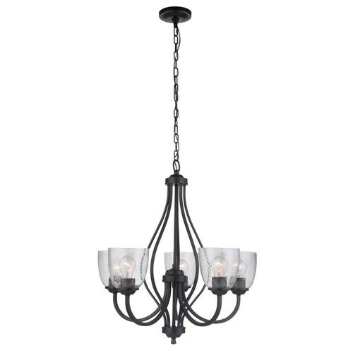 Serene 5-Light Espresso Finish with Seeded Glass Transitional Chandelier for Kitchen/Dining/Foyer, No Bulb Included Chandeliers