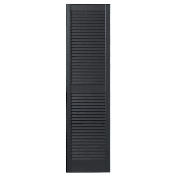 Ply Gem 12 in. x 59 in. Open Louvered Polypropylene Shutters Pair in Blackwatch Green