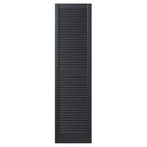 15 in. x 63 in. Open Louvered Polypropylene Shutters Pair in Blackwatch Green