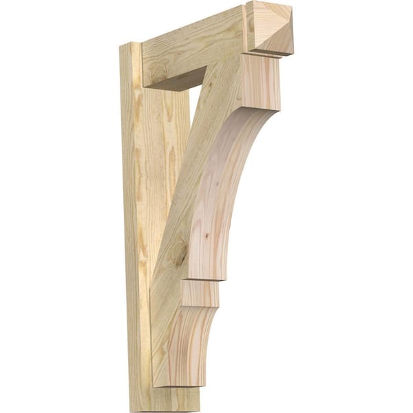 Ekena Millwork 6 in. x 32 in. x 20 in. Douglas Fir Balboa Arts and Crafts Rough Sawn Outlooker