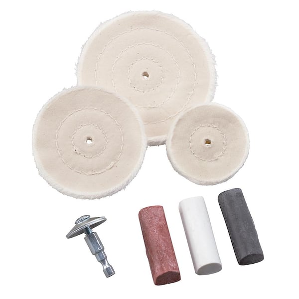 Polishing Wheel 4 inch Wear Resistant Reusable Buffing Wheel Professional Polishing Accessories Kit with Polish Compound for Wood Plastic Metal