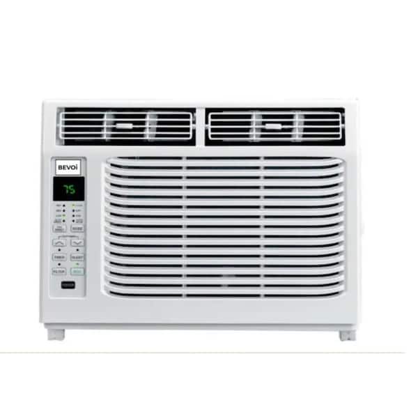 Bevoi 6,000 BTU 115V Window Air Conditioner Cools 250 Sq. Ft. with Remote Control in White