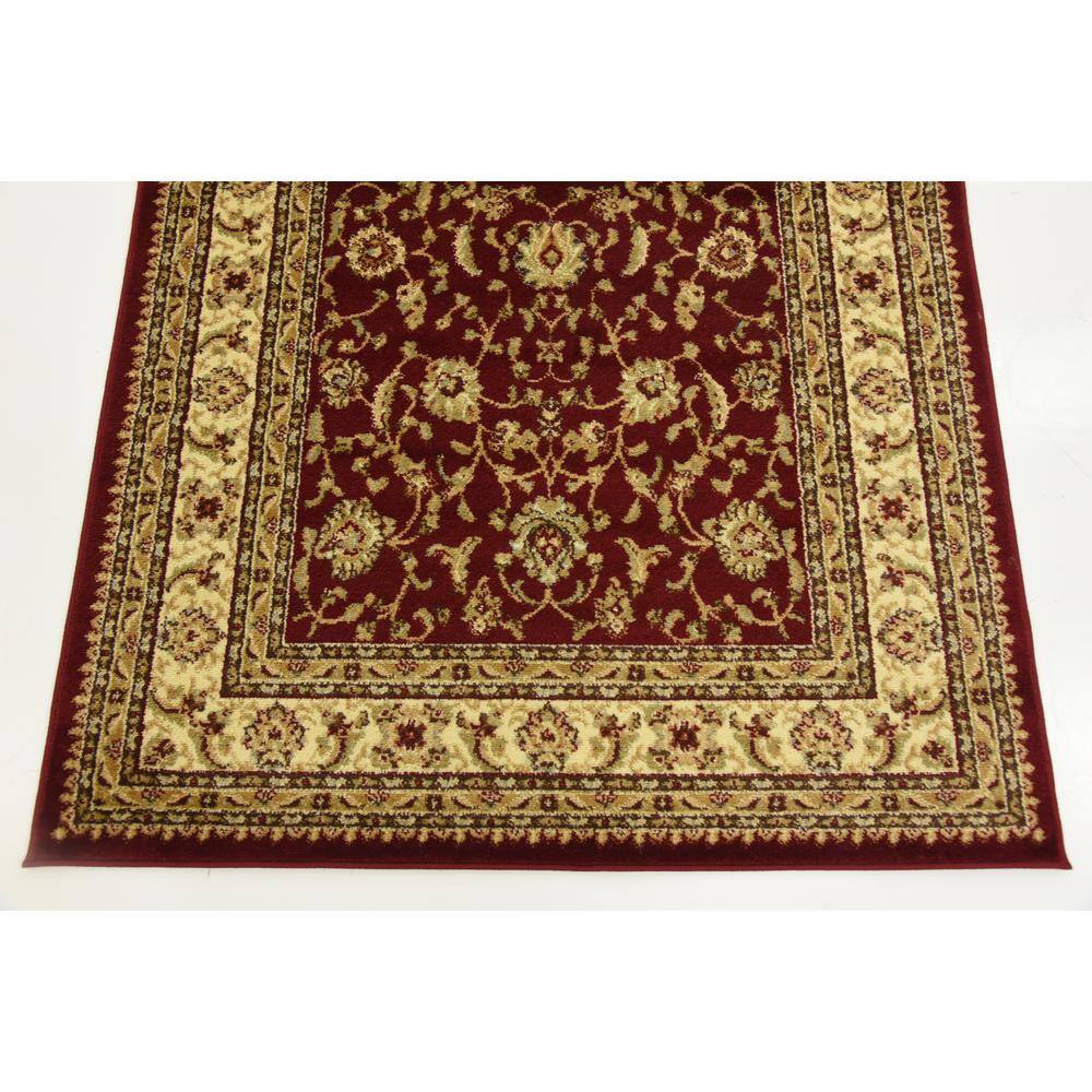 Elegant Red Floral 4' Square Synthetic Indoor Rug