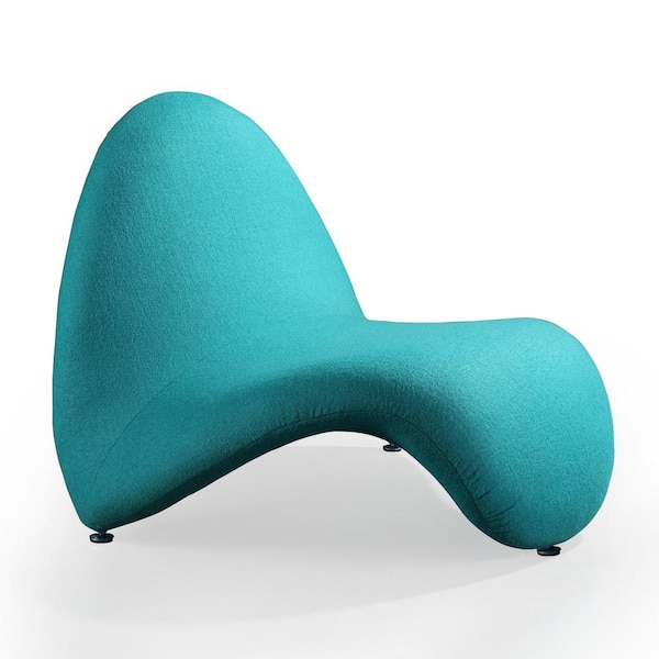 Manhattan Comfort MoMa Modern Teal Wool Blend Upholstered Accent Occasional Chair