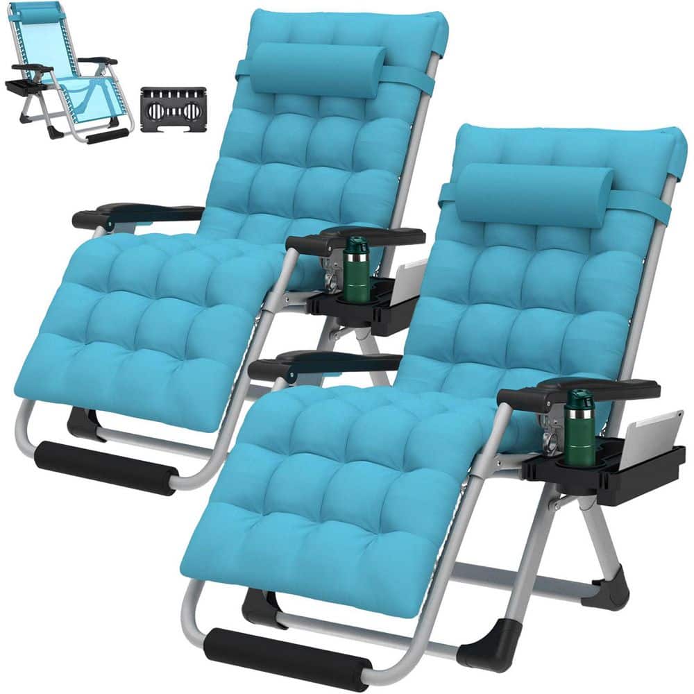 2 Piece 29 in. XL Zero Gravity Chair 500 lbs., Folding Reclining Patio Lounge Chair with Cushion, Steel Frame price history on PriceWatchPro
