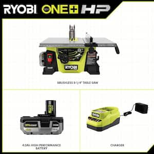 ONE+ HP 18V Brushless Cordless 8-1/4 in. Compact Portable Jobsite Table Saw Kit with (2) 4.0 Ah Batteries and Charger
