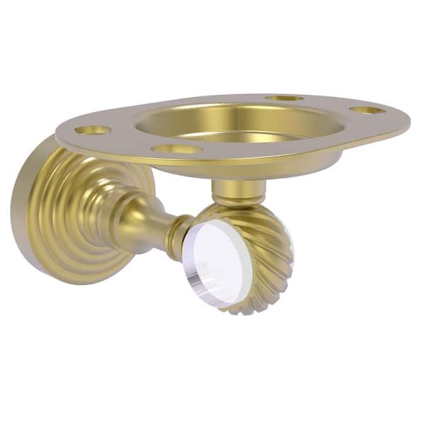Allied Brass Pacific Grove Collection Tumbler and Toothbrush Holder with Twisted Accents in Satin Brass