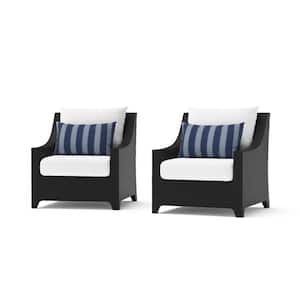 Deco Patio Club Chair with Sunbrella Centered Ink Cushions (2-Pack)
