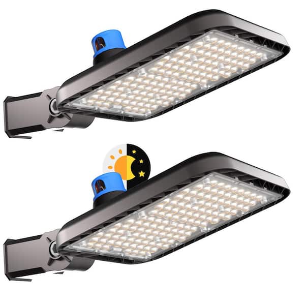 bulbeats 48000 Lumen Dusk to Dawn Integrated 320-Watt LED Parking Lot Light, Slip Fitter Mount Parking Lot Light-(2-Pack)