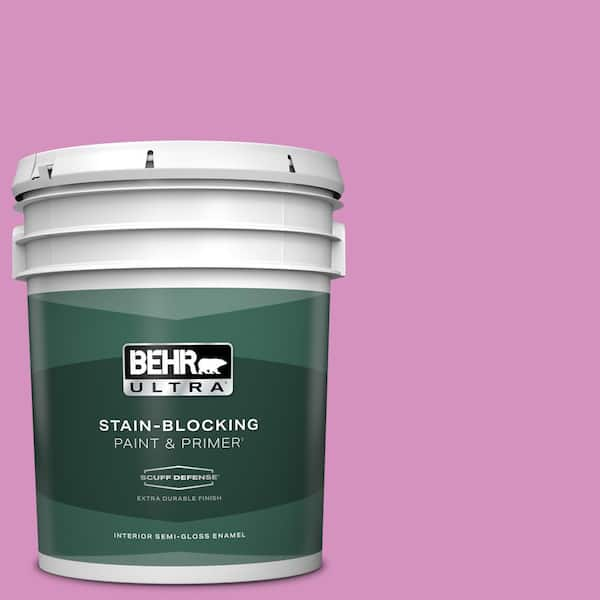 BEHR ULTRA 5 gal. #680B-4 Pressed Flower Extra Durable Semi-Gloss Enamel Interior Paint & Primer